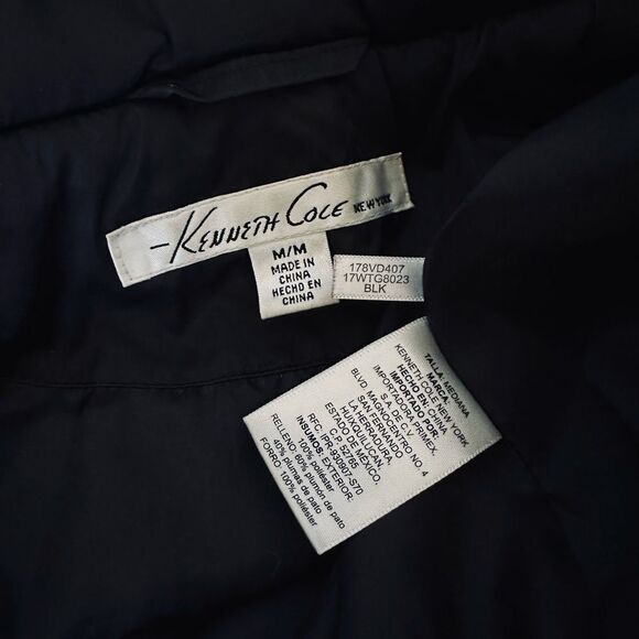 Kenneth Cole Black Puffer Winter Coat Jacket M - Picture 3 of 4